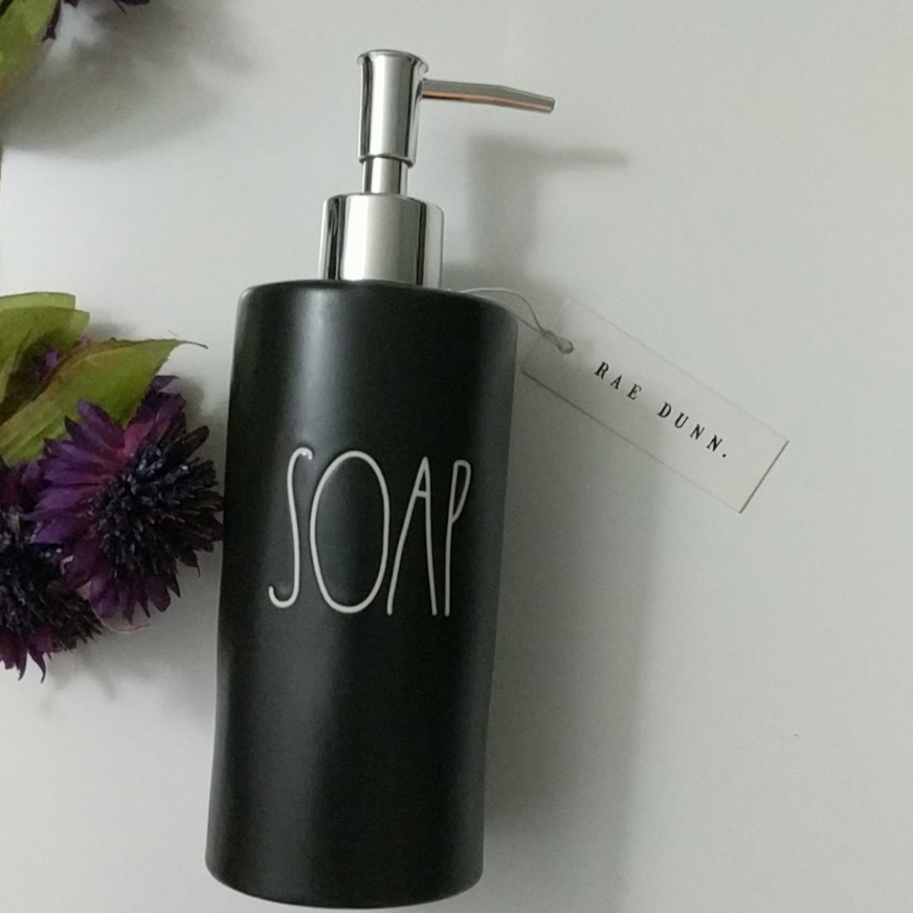 Rae Dunn Black Soap Pump Dispenser